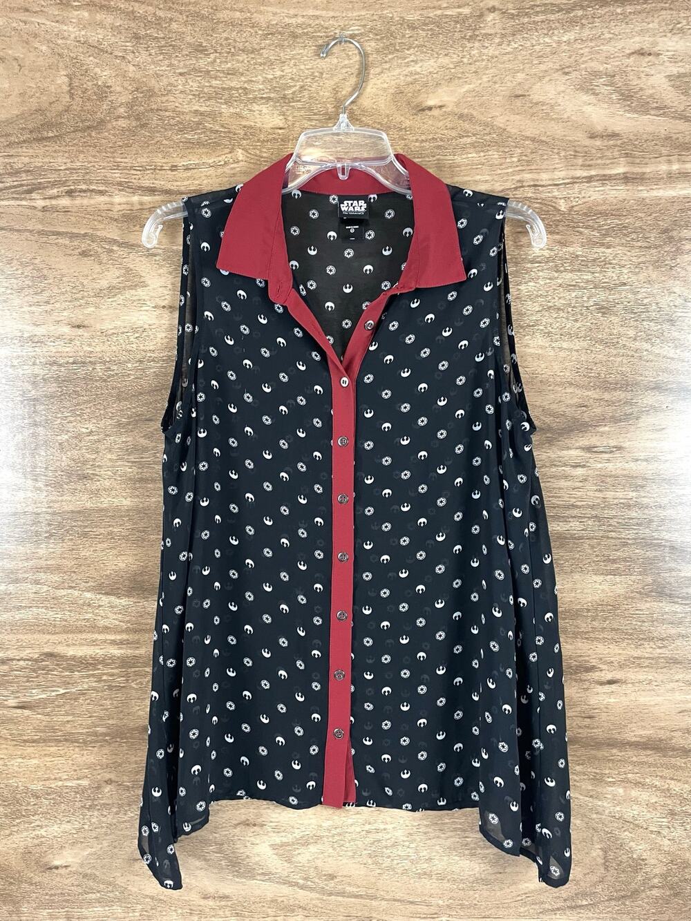 Her Universe Star Wars Rebel Empire Chiffon Button Down Top Large LG